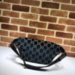 Gucci Belt Bag GG Velvet Blue in Velvet with Brass-tone - Image 4
