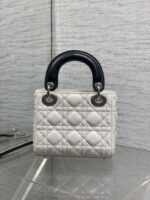 Dior Mini Lady Dior Bag with Chain in two-tone latte and black - Image 6