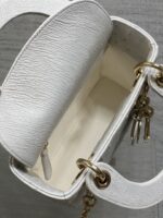 Christian Dior Mini Lady Dior bag in white ostrich leather - Image 7