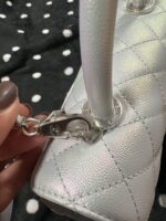 Chanel Coco Handbag Leather Light Grey Woman’s 23cm - Image 5