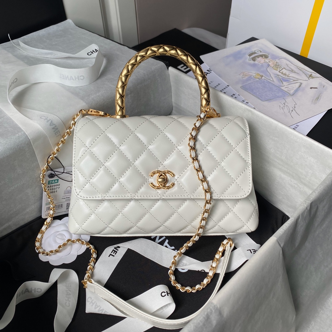 cbafce39.jpg Chanel Coco Handle Small White - Image 1