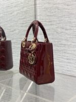 CHRISTIAN DIOR LADY DIOR BURGUNDY GOLD HARDWARE - Image 5