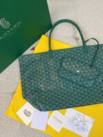 Goyard Green Goyardine Canvas & Chevroches Calfskin Saint Louis PM Tote - Image 2