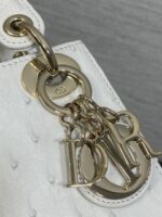 Christian Dior Mini Lady Dior bag in white ostrich leather - Image 3