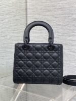 Dior Medium Lady Bag in Matte Black - Image 4