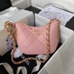 Chanel 22K Hobo Bag Logo Chain Lambskin - Image 3
