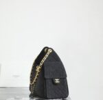 Chanel 25cm Black Denim Bag with Gold Hardware - Image 4