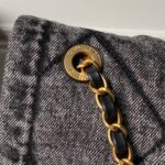 Chanel Maxi Flapbag in washed denim with gold-tone metal hardware - Image 2