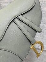 Dior Saddle Bag in Stone Gray Gold Hardware - Image 2
