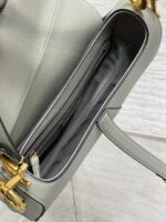 Dior Saddle Bag in Stone Gray Gold Hardware - Image 6