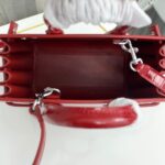 Saint Laurent Paris Saint Laurent Red Croc Embossed Leather Nano Classic Sac De Jour Tote - Image 3