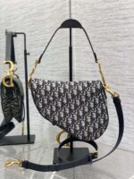 Dior Saddle Bag in blue Dior Oblique jacquard - Image 3