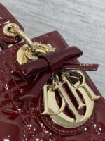 CHRISTIAN DIOR LADY DIOR BURGUNDY GOLD HARDWARE - Image 3