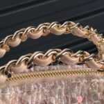 Chanel 24B Cc Quilted Chain Top Handle Pink Tweed / Sequin - Image 3