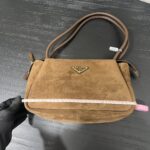 Prada Brown Medium Suede Shoulder Bag - Image 4