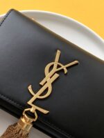 Saint Laurent Black Leather Small Kate Tassel Crossbody Bag - Image 5