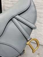 Dior Saddle Bag in Deep Grey-Blue Gold Hardware - Image 2