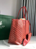Goyard Saint Louis Red Tote Bag - Image 4