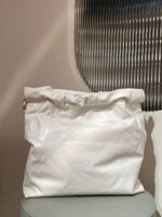 CHANEL 22 Bag Small White Lambskin Leather - Image 5