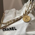 CHANEL 22 Bag Small White Lambskin Leather - Image 4