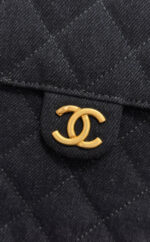 CHANEL 25 Small IN BLACK-GRAY DENIM WITH GOLD HARDWARE - Image 6