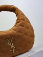YSL ICARINO MINI 17 IN CARAMEL QUILTED SUEDE GOLD HARDWARE - Image 7