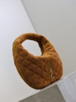 YSL ICARINO MINI 17 IN CARAMEL QUILTED SUEDE GOLD HARDWARE - Image 6