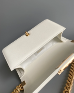 CHANEL MEDIUM 25 BOY BAG IN WHITE LAMBSKIN GOLD HARDWARE - Image 6