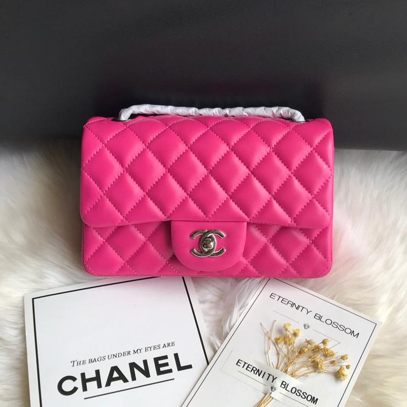 img_0397-1.png CHANEL 20 CLASSIC SMALL DOUBLE FLAP BAG IN DEEP PINK CALFSKIN - Image 1