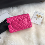 CHANEL 20 CLASSIC SMALL DOUBLE FLAP BAG IN DEEP PINK CALFSKIN - Image 7