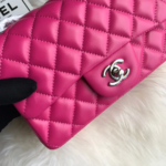 CHANEL 20 CLASSIC SMALL DOUBLE FLAP BAG IN DEEP PINK CALFSKIN - Image 5
