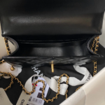 CHANEL FLAP BAG 22 IN BLACK CALFSKIN WITH DOUBLE GOLD BALL - Image 7