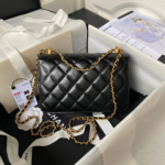 CHANEL FLAP BAG 22 IN BLACK CALFSKIN WITH DOUBLE GOLD BALL - Image 2