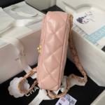 CHANEL SMALL FLAP BAG 20 IN PEACH PINK LAMBSKIN GOLD HARDWARE - Image 5