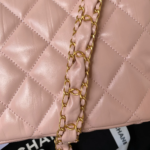CHANEL SMALL FLAP BAG 20 IN PEACH PINK LAMBSKIN GOLD HARDWARE - Image 4