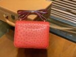 HN Rouge Vif Ostrich Constance Mini 18 gold hardware - Image 5