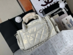 CHANEL CC LARGE 35 BOWLING BAG IN WHITE CALFSKIN - Image 6