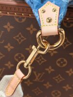 LV 25S BUMBAG 38 IN BLUE MONOGRAM DENIM LEATHER TRIM GOLD HARDWARE - Image 6
