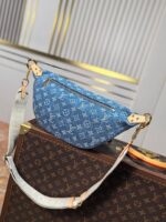 LV 25S BUMBAG 38 IN BLUE MONOGRAM DENIM LEATHER TRIM GOLD HARDWARE - Image 2