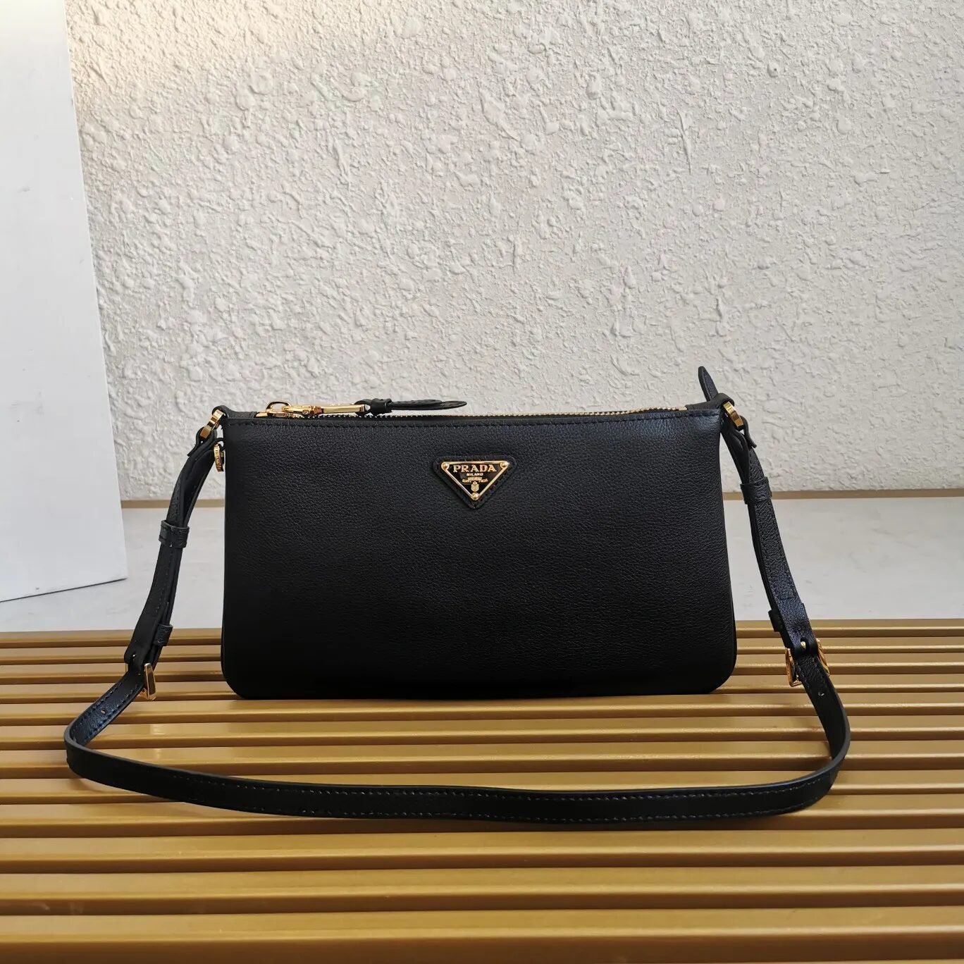 img_1133.jpg Prada Leather Shoulder Bag Black - Image 1