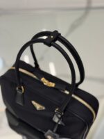 MEDIUM TOP HANDLE BAG 30 IN BLACK NYLON AND CALFSKIN TRIM - Image 3