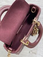 DIOR SMALL LADY D‑JOY BAG 19 IN BURGUNDY GOLD HARDWARE - Image 5