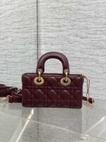DIOR SMALL LADY D‑JOY BAG 19 IN BURGUNDY GOLD HARDWARE - Image 2
