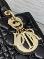 DIOR MEDIUM LADY BAG 24 IN BLACK GOLD HARDWARE - Image 3