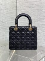 DIOR MEDIUM LADY BAG 24 IN BLACK GOLD HARDWARE - Image 2