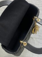 DIOR MEDIUM LADY BAG 24 IN BLACK GOLD HARDWARE - Image 5