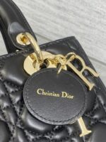 DIOR MEDIUM LADY BAG 24 IN BLACK GOLD HARDWARE - Image 6