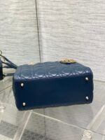 DIOR MEDIUM LADY BAG 24 IN DEEP OCEAN BLUE GOLD HARDWARE - Image 6