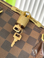 LV SPEEDY BANDOLIÈRE 30 IN DARK BROWN DAMIER EBENE CANVAS GOLD LOCK - Image 4