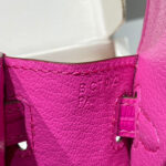 HN MINI IN DEEP MAGENTA CROCODILE SKIN GOLD HARDWARE - Image 9